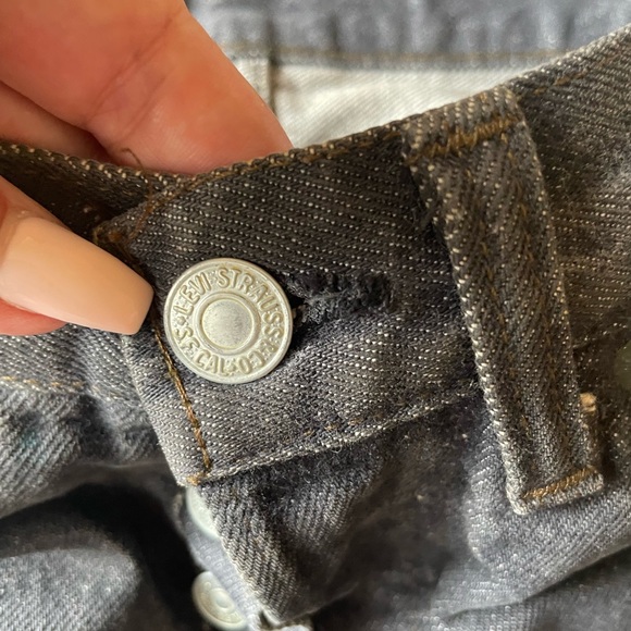 Levi’s 501 raw egocentric bottoms wide leg size 30x29 stone color - Picture 5 of 7
